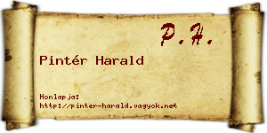 Pintér Harald névjegykártya