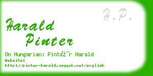 harald pinter business card